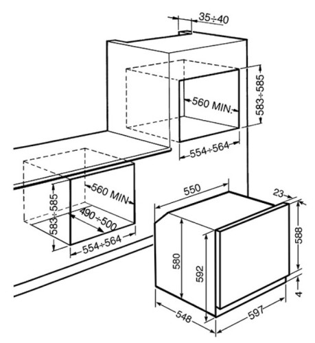 Электрический духовой шкаф Smeg (Смег) SF800B