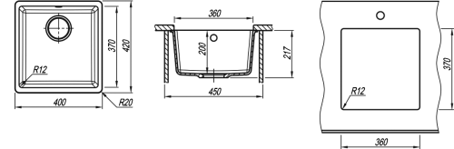 Кухонная мойка Florentina (Флорентина) Вега-360, шампань