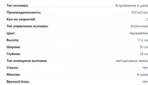 Встраиваемая вытяжка Lex (Лекс) Hubble 500 Inox