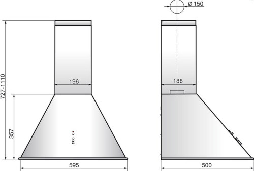 Вытяжка Elikor (Эликор) Омега 60 черный/нержавейка