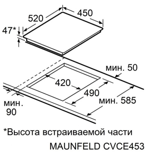 Электрическая варочная панель MAUNFELD (Маунфилд) CVCE453SDBK