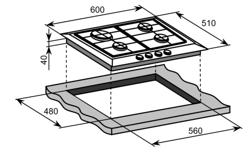 Газовая варочная панель Weissgauff (Вайсгауф) HGG 640 BG