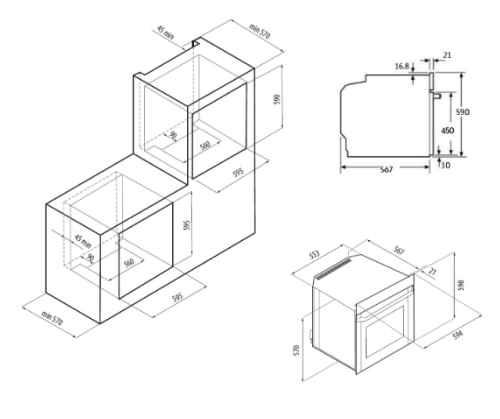 Газовый духовой шкаф Fornelli (Форнелли) FGA 60 FALCONE WH