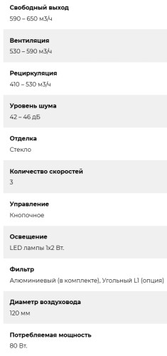 Вытяжка Lex (Лекс) MERA 500 BLACK