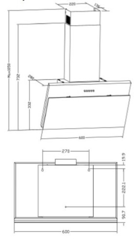 Вытяжка Weissgauff (Вайсгауф) Yota 60 PB BL