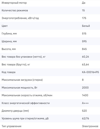 Стиральная машина MAUNFELD (Маунфилд) MFWM148WH02