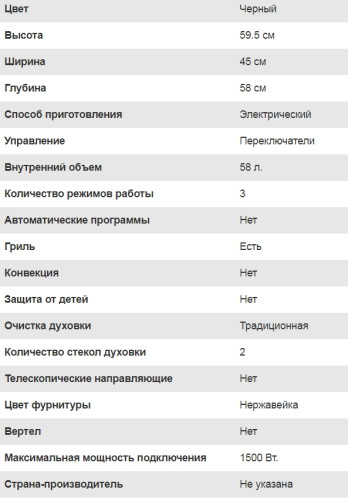 Электрический духовой шкаф Lex (Лекс) EDM 4540 bl