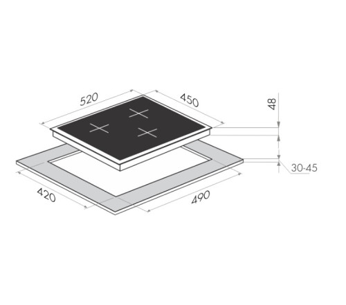 Индукционная варочная панель MAUNFELD (Маунфилд) MVI45.3HZ.3BT-WH