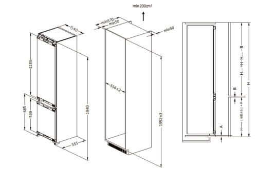 Встаиваемый холодильник Haier (Хайер) HRF310WBRU