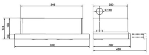 Встраиваемая вытяжка Weissgauff (Вайсгауф) TEL 450 EB