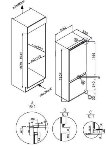 Встраиваемый холодильник Kuppersberg (Купперсберг) RBN 1970