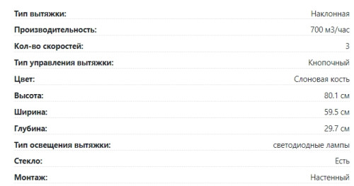 Вытяжка Lex (Лекс) MIKA G 600 IVORY