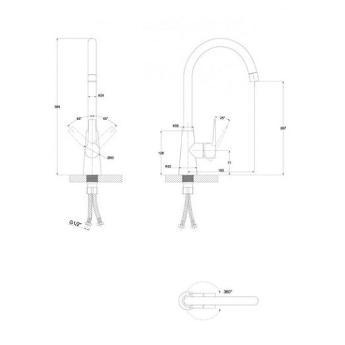 Смеситель для кухни Paulmark (Паульмарк) Holstein Ho212065-CR, хром
