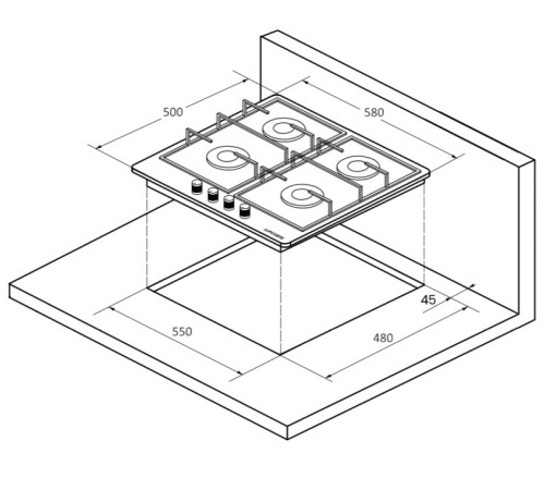 Газовая варочная панель Kuppersberg (Купперсберг) TS 61 B