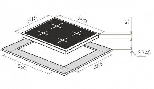 Электрическая варочная панель MAUNFELD (Маунфилд) EEHE.64.4B