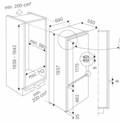 Встраиваемый холодильник Kuppersbusch (Купперсбуш) FKGF 9855.0I