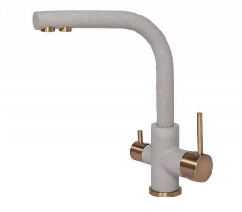 Смеситель для кухни Paulmark (Паульмарк) Essen Es213011-310-BR, серый/бронза