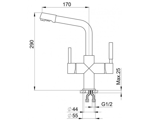 Смеситель для кухни Granula GR-2015 bt, базальт