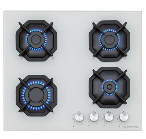 Газовая варочная панель MAUNFELD (Маунфилд) EGHG.64.2CW/G белый + ВИДЕО О ТОВАРЕ