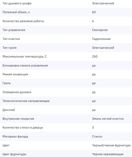 Электрический духовой шкаф MAUNFELD (Маунфилд) AEOD6063B