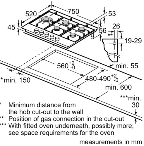 Газовая варочная панель Bosch (Бош) PCS7A5M90