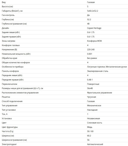 Газовая варочная панель Bertazzoni (Бертаззони) P604LHERAC