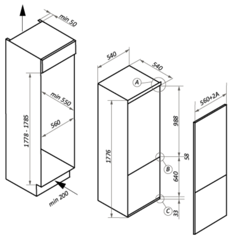 Встраиваемый холодильник MAUNFELD (Маунфилд) MBF177SW