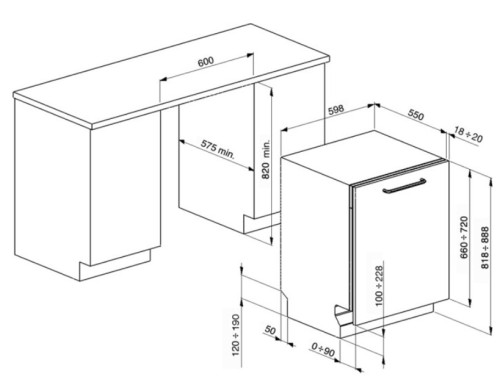 Встраиваемая посудомоечная машина Smeg (Смег) ST273CL