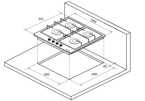 Газовая варочная панель Kuppersberg (Купперсберг) FQ 62 B