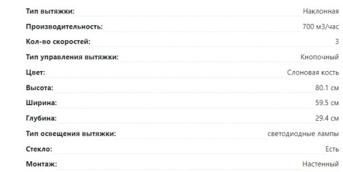 Вытяжка Lex (Лекс) MIKA 600 IVORY