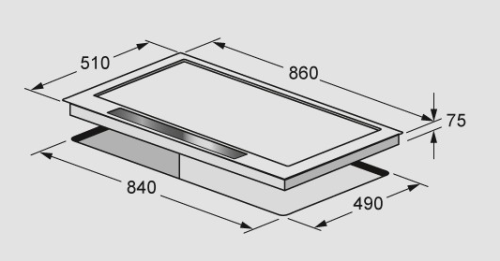 Газовая варочная панель Fulgor-Milano (Фулгор-Милано) CPH 905 GWK TC WH X
