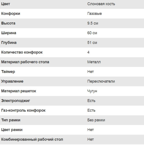 Газовая варочная панель Lex (Лекс) GVE 6043C IV Light