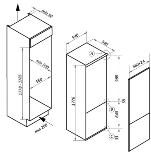 Встраиваемый холодильник MAUNFELD (Маунфилд) MBF177NFFW