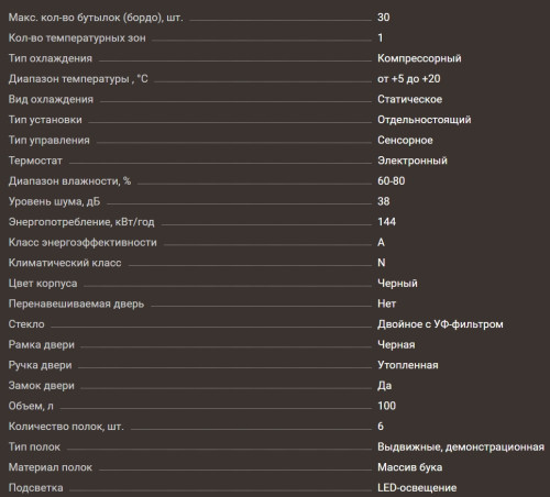 Винный шкаф Meyvel (Мейвел) MV30-KBF1