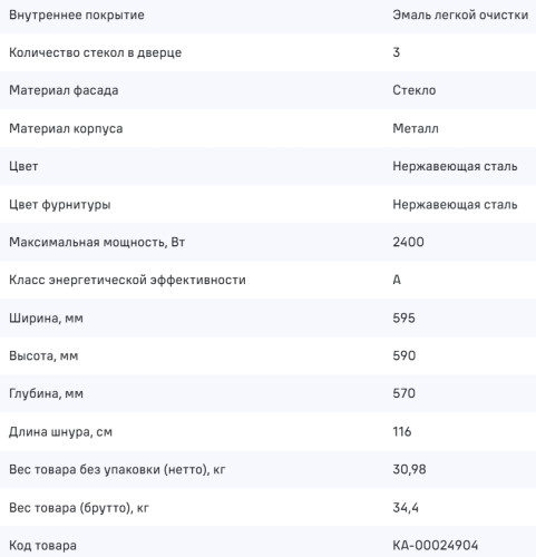 Электрический духовой шкаф MAUNFELD (Маунфилд) AEOD60103S