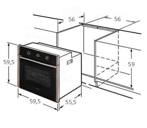 Газовый духовой шкаф MONSHER (Моншер) MBOGE 6531M0