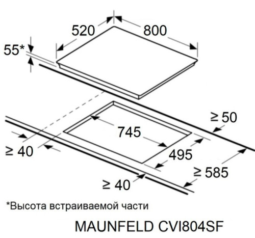Индукционная варочная панель MAUNFELD CVI804SFLGR