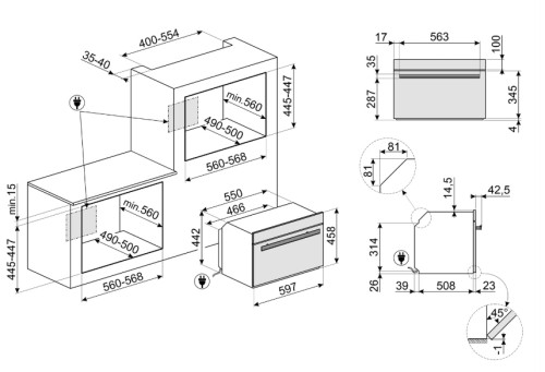 Электрический духовой шкаф Smeg (Смег) SO4602M1NR