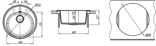 Кухонная мойка Florentina (Флорентина) Лотос 510, песочный