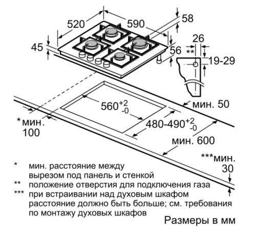 Газовая варочная панель Bosch (Бош) PPP6A2B20