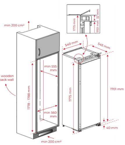 Встраиваемый холодильник Teka (Тека) RSL 73360 FI