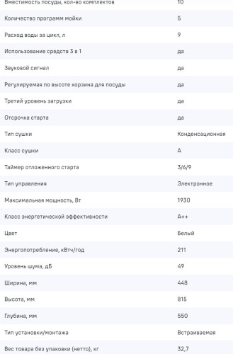 Встраиваемая посудомоечная машина MAUNFELD (Маунфилд) MLP-083I