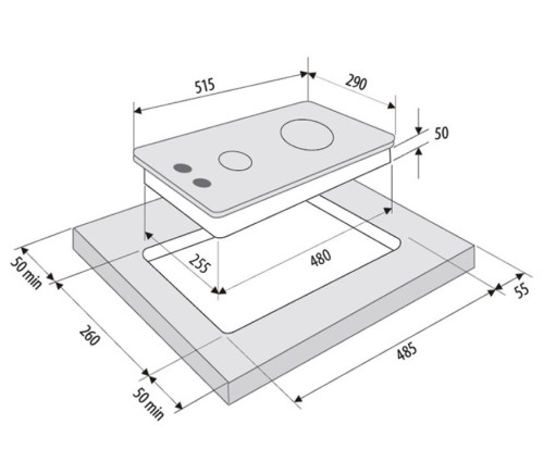 Газовая варочная панель Fornelli (Форнелли) PGT 30 CALORE BL