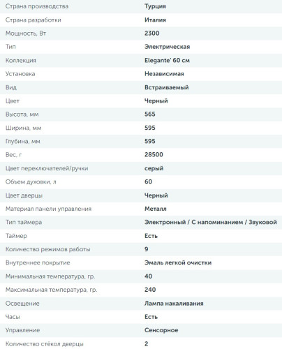 Электрический духовой шкаф Delvento (Делвенто) V6EB59001