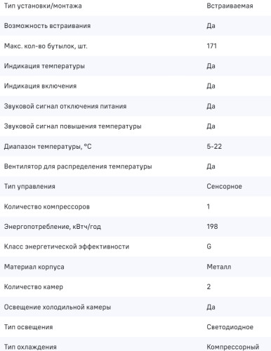 Встраиваемый винный шкаф MAUNFELD (Маунфилд) MBWC-415D171