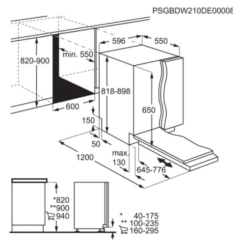 Встраиваемая посудомоечная машина Electrolux (Электролюкс) EEA17110L