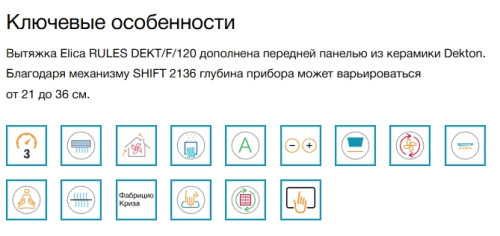 Вытяжка Elica (Элика) RULES DEKT/F/120
