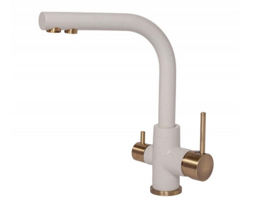 Смеситель для кухни Paulmark (Паульмарк) Essen Es213011-331-BR, белый/бронза