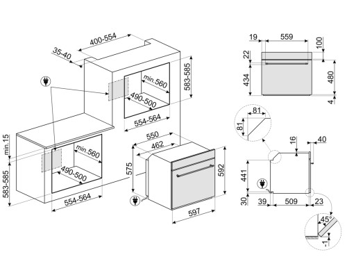Электрический духовой шкаф Smeg (Смег) SF800P