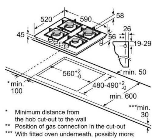 Газовая варочная панель Bosch (Бош) PPP6A6B90